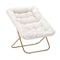 Flash Furniture Archer 28-in Oversized Folding Saucer Chair w/Folding Ottoman, Ivory Faux Shearling/Gold Frame FV-FSC-027-FR-IV-SGD-GG - alternate 4